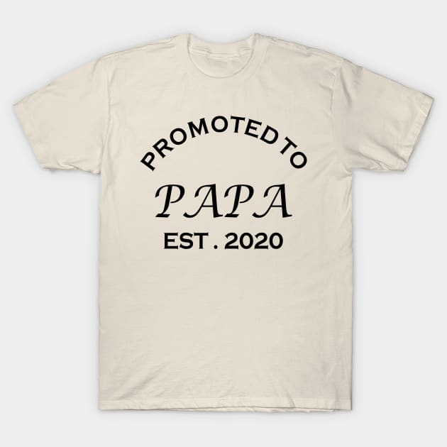 Promoted To Papa Est 2020 Funny Father's Day Gift T-Shirt by MFK_Clothes